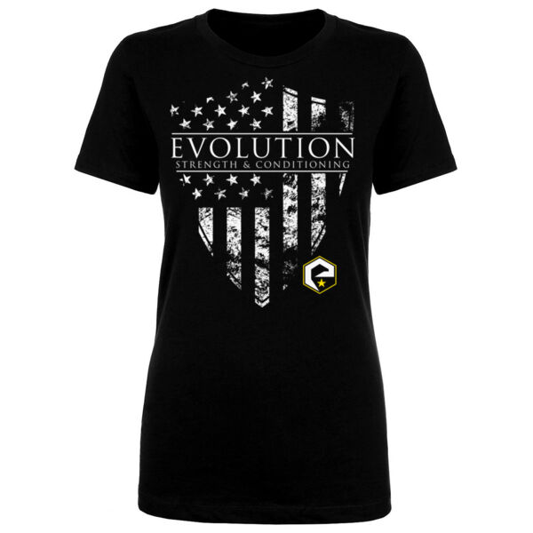 FLAG SHIELD - WOMEN'S FITTED T-SHIRT - BLACK - PV3146 Thumbnail