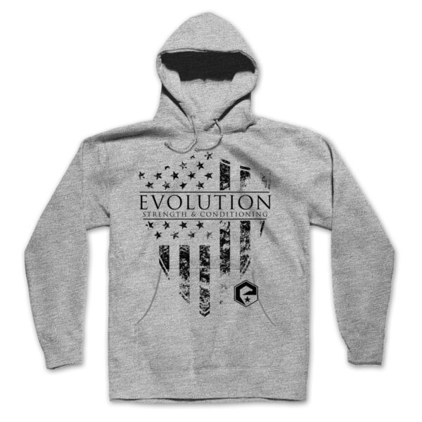 SHIELD FLAG - MEN'S PULLOVER HOODIE - LIGHT GRAY HEATHER - K389GR Thumbnail