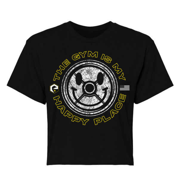 EVOLUTION - HAPPY PLACE - WOMEN'S CROPPED T-SHIRT - BLACK - $AQXVC2$ Thumbnail