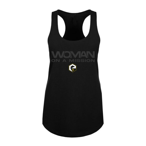 EVOLUTION - WOMAN ON A MISSION - WOMEN'S FITTED TANK TOP - $E8K9RF$ Thumbnail